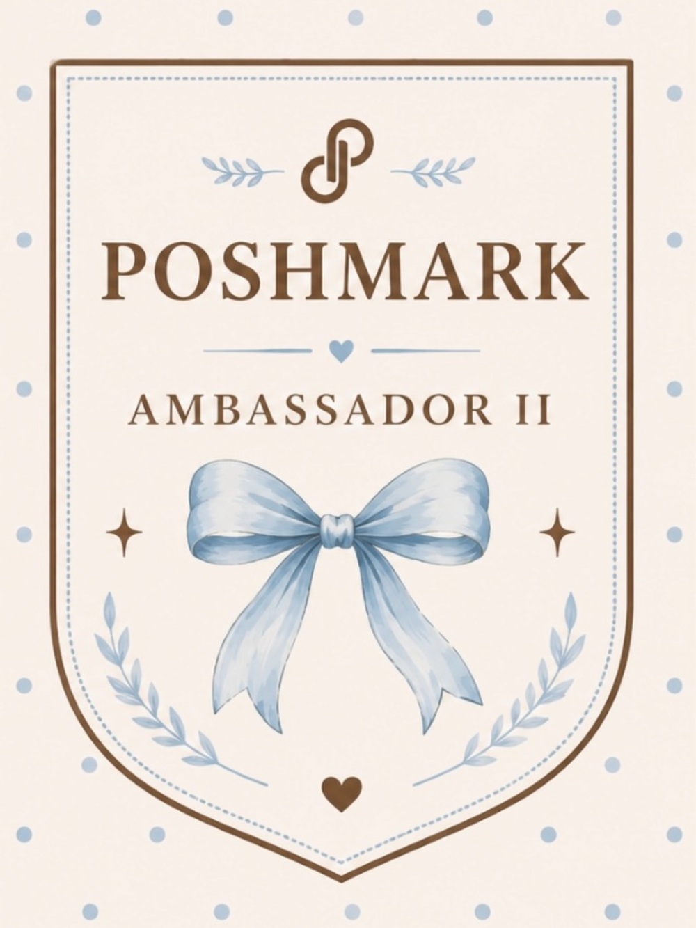 Poshmark Ambassador II Decorative Shield Print in Light Blue and Cream